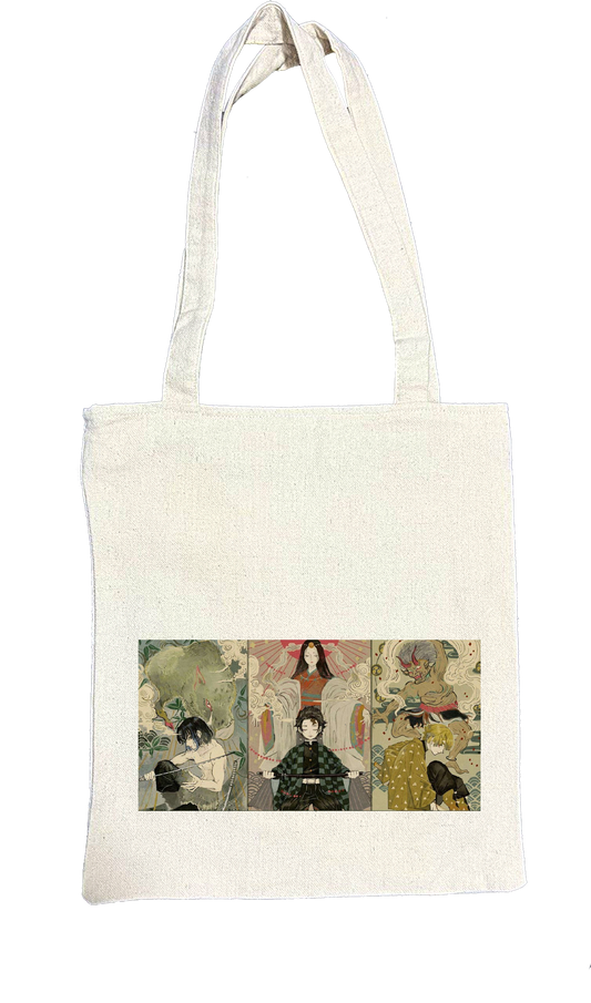 Anime Demon slayer nezuko tanjiro tote bag Beige 50