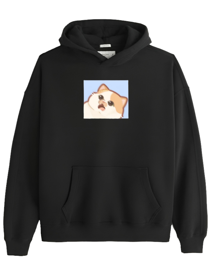 cat Oversize Hoodie Black 50