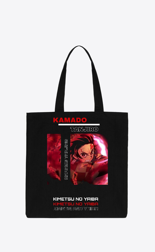 Anime Demon slayer nezuko tanjiro tote bag Black 50