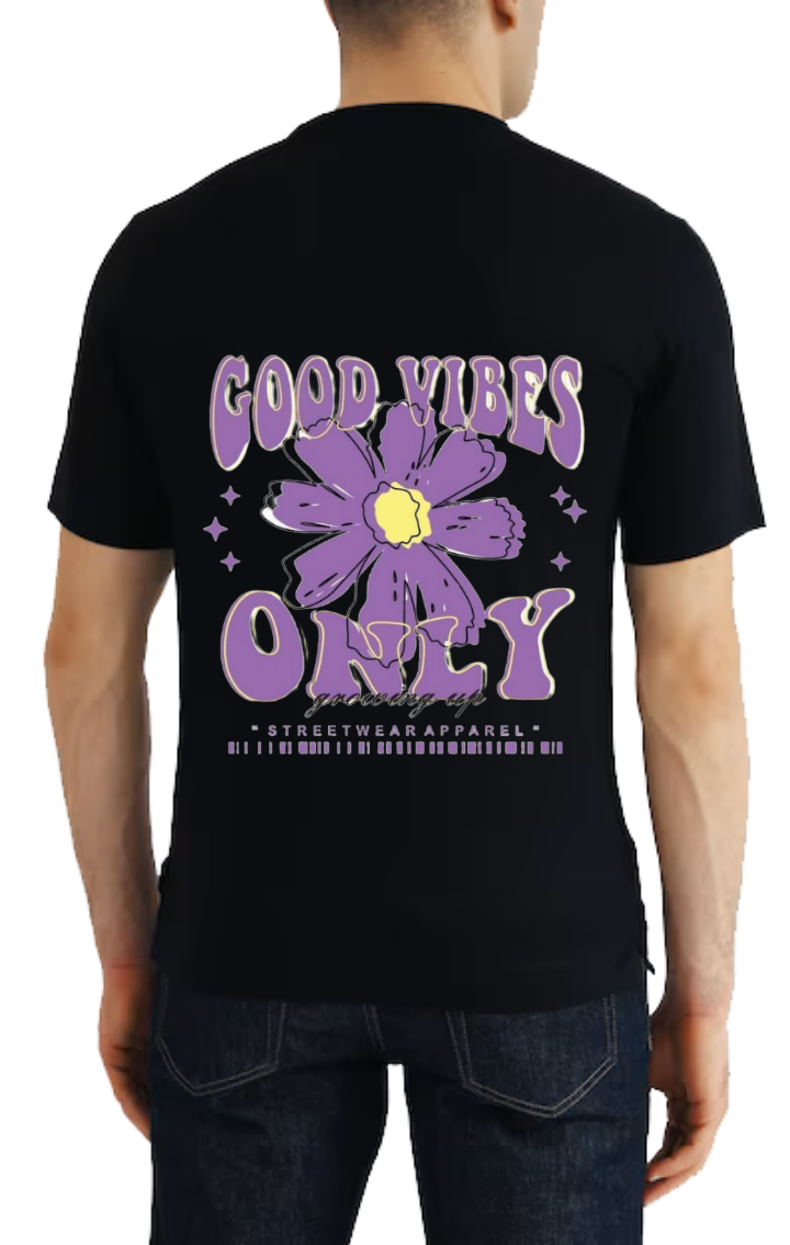 GOOD VIBES t- shirt One Size Black back 50