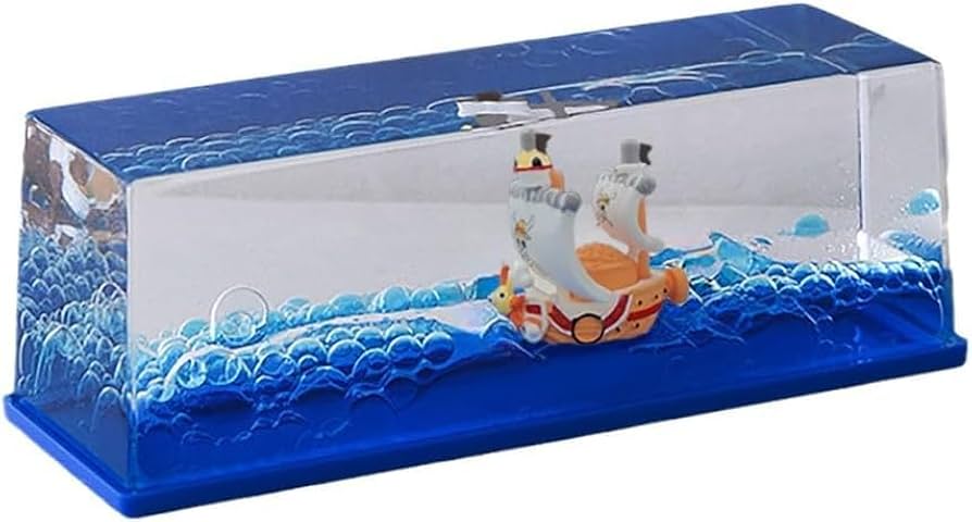 One Piece 3d Ship Fluid Drift Bottle Thousand Sunny Ship Going Merry Boat One Piece Floating Boat Ornament Decompression Decor