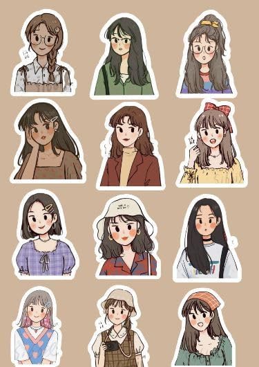 Generic Cute Girls Plastic Sticker