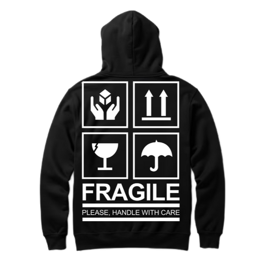 FRAGILE Back text oversize hoodie back 51
