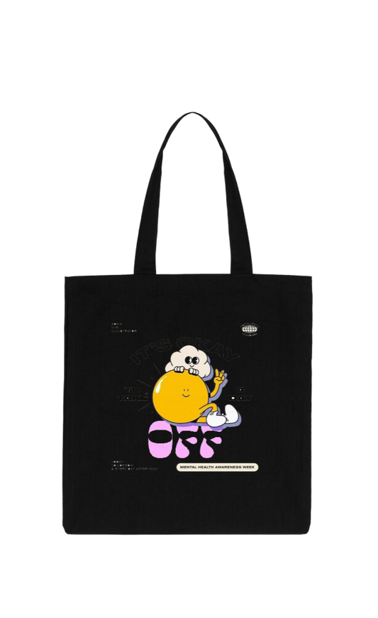 MENTAL HEALTH AWARENESS WEEK tote bag Black 178