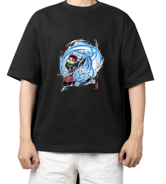 Anime Demon slayer nezuko tanjiro t- shirt Oversize Black 51