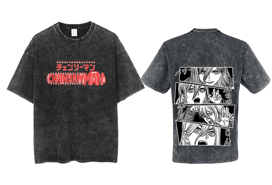 Chainsaw Man t- shirt One Size Washed Back 49