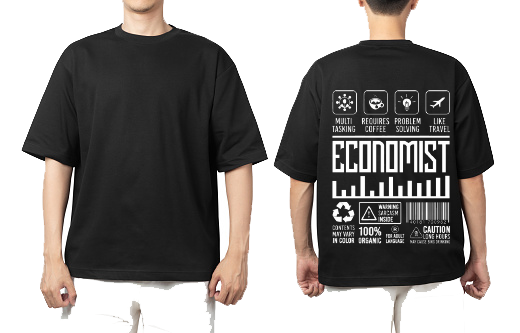 ECONOMIST Back text One Size t- shirt Black Back 47