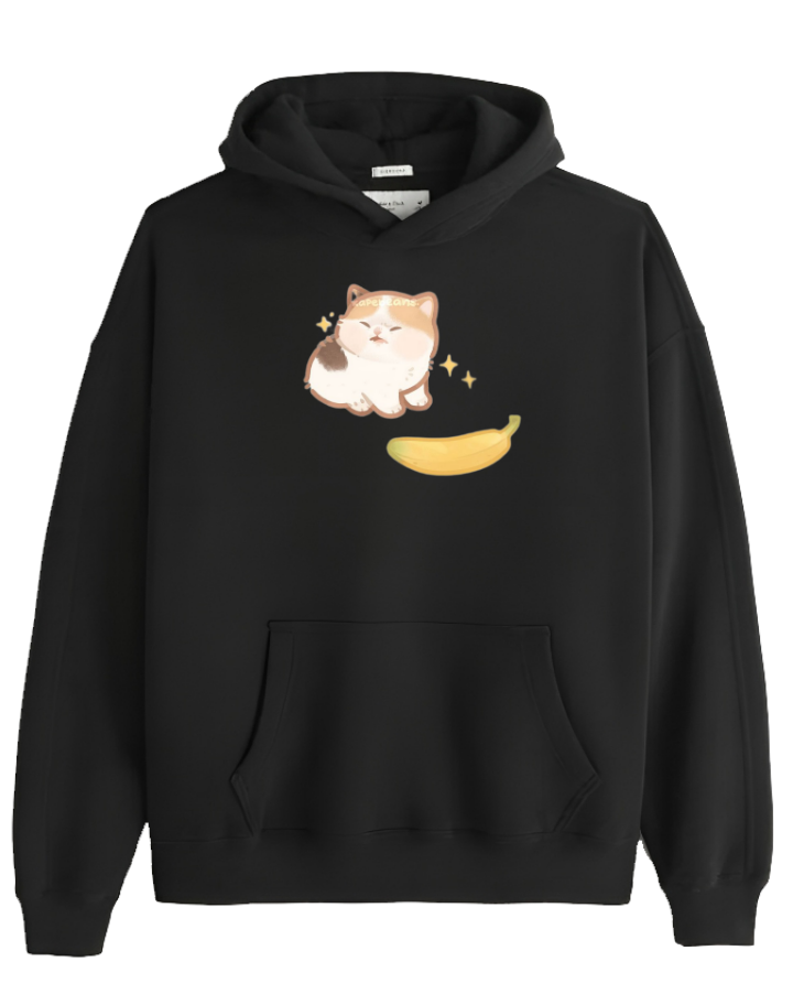cat Oversize Hoodie Black 51