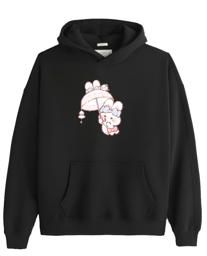 bunny Oversize Hoodie Black 51