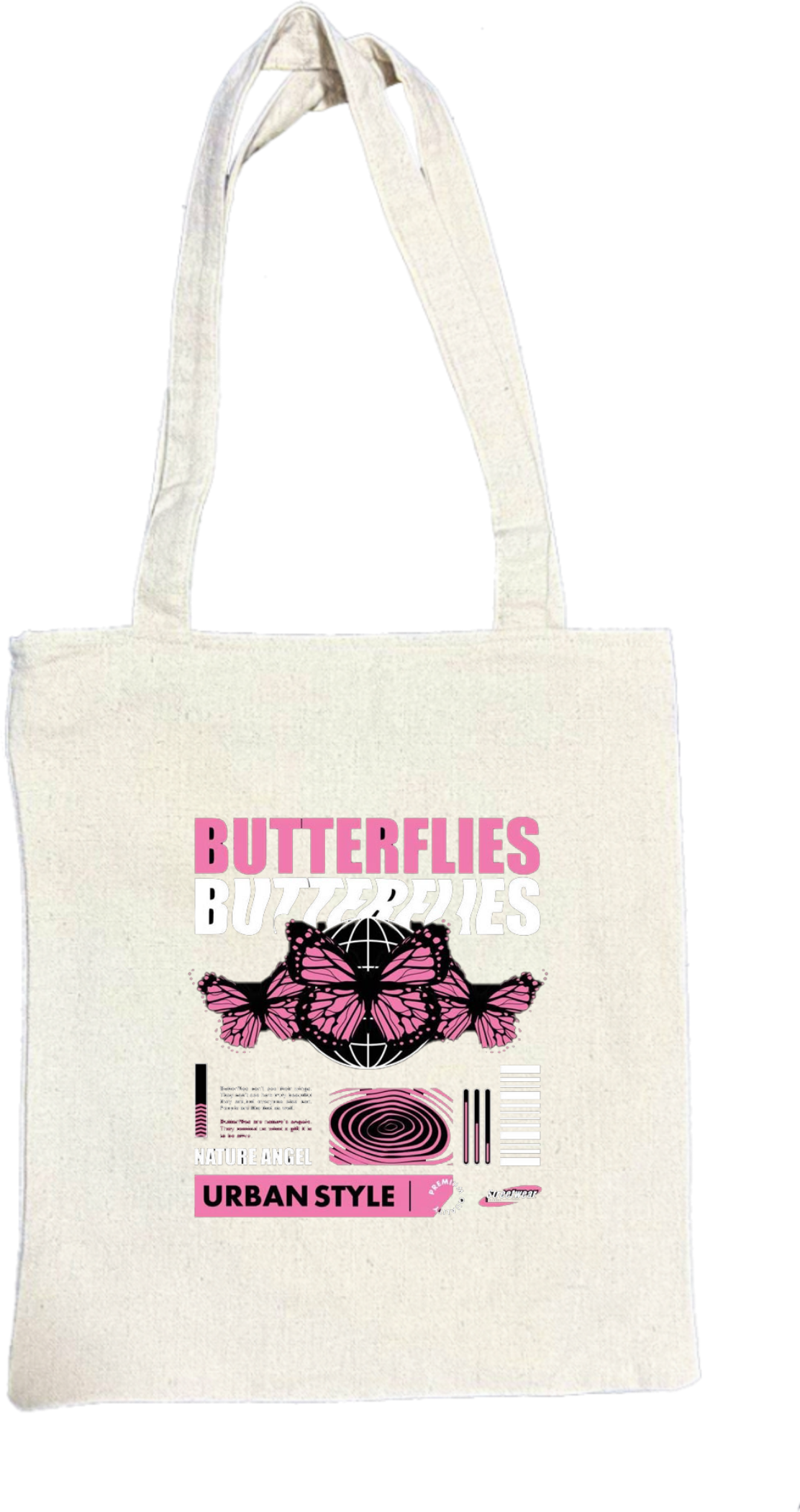 BUTTERFLIES BUTTERENES tote bag beige 191