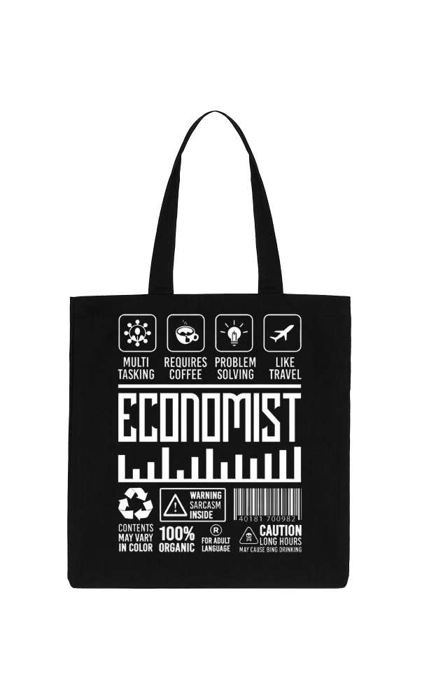 ECONOMIST Back text tote bag Black 49