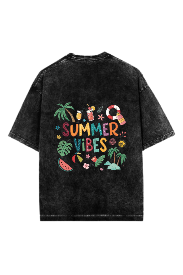 Summer Vibes One Size t- shirt Washed Back 51