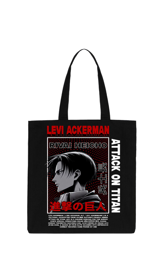 Anime Attack on titan shingeki no kyojin Aot Black tote bag 50