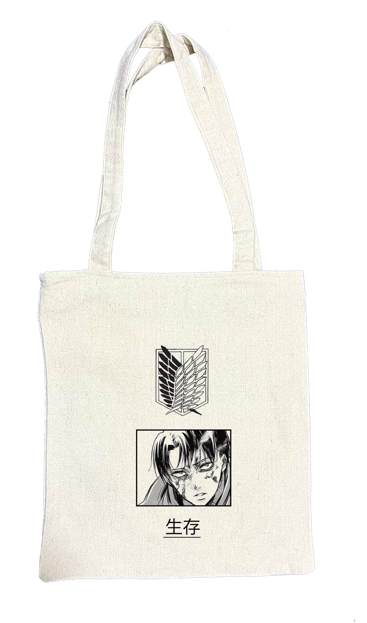 Anime Attack on titan shingeki no kyojin Aot biege tote bag 50