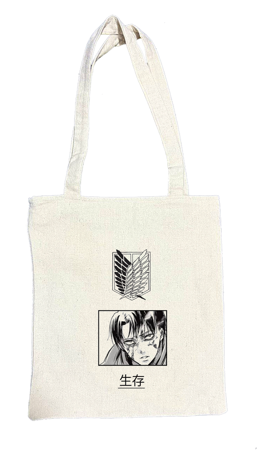 Anime Attack on titan shingeki no kyojin Aot biege tote bag 50