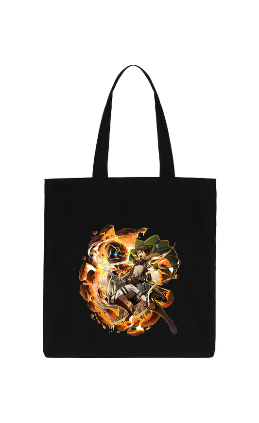 Anime Attack on titan shingeki no kyojin Aot Black tote bag 51