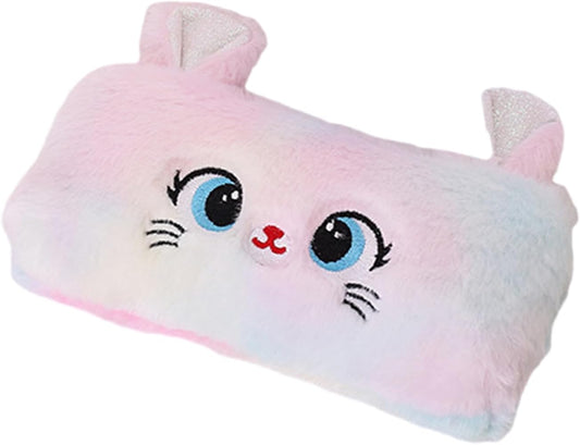Pen Pouches Pencil Case Cartoon Cats Stationery Bag Large Capacity Pencil Case Desk Organizers for Students Cartoon Cats Plush Stationery Bag,