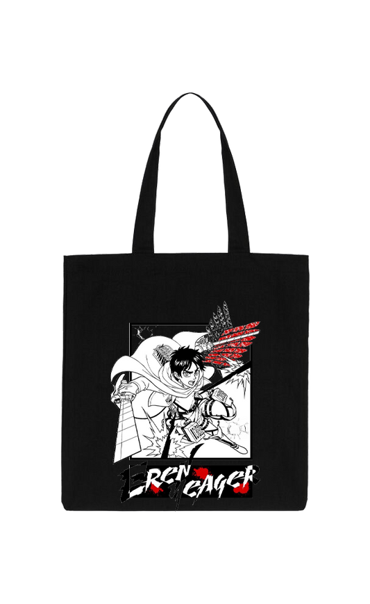 Anime Attack on titan shingeki no kyojin Aot Black tote bag 52