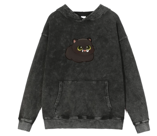 cat Oversize Hoodie Washed 52