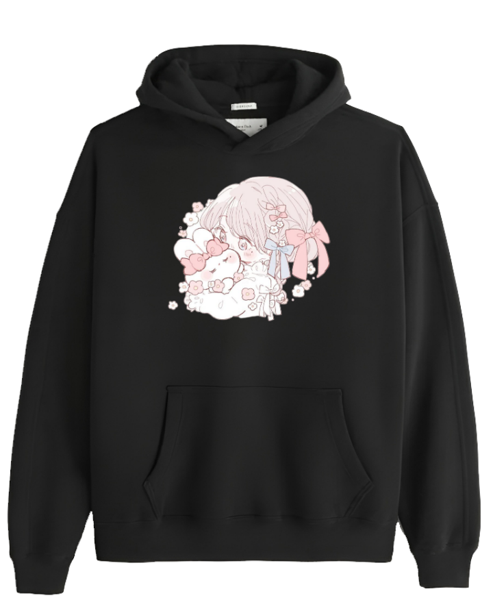 bunny Oversize Hoodie Black 52
