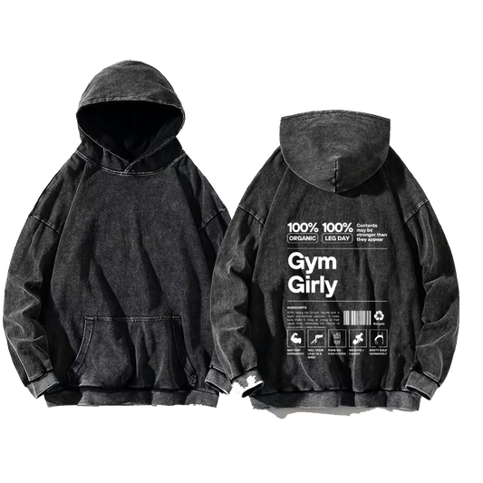Gym Girly Back text oversize hoodie Washed back 52