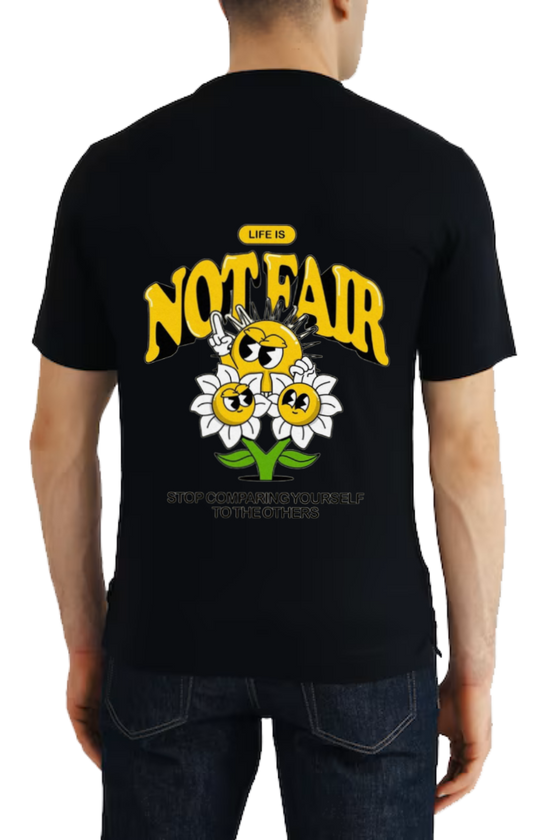 NOT FAIR t- shirt One Size Black back 52