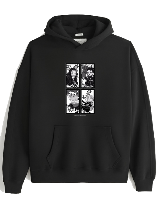 Anime Demon slayer nezuko tanjiro Oversize Hoodie Black 52