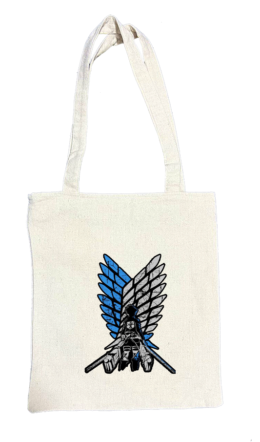 Anime Attack on titan shingeki no kyojin Aot biege tote bag 51