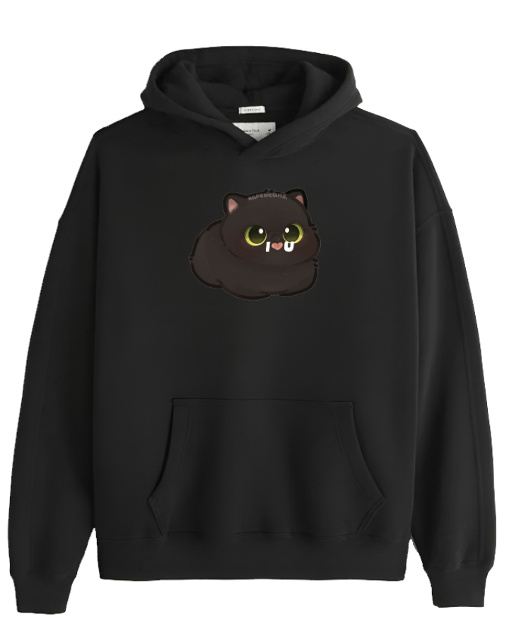 cat Oversize Hoodie Black 52