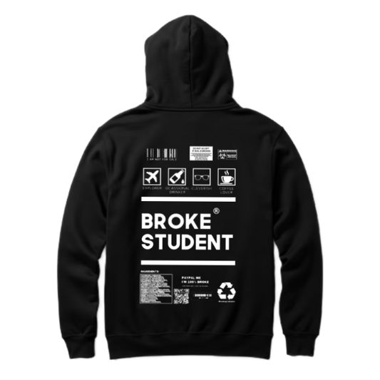BROKE STUDENT Back text oversize hoodie back 52