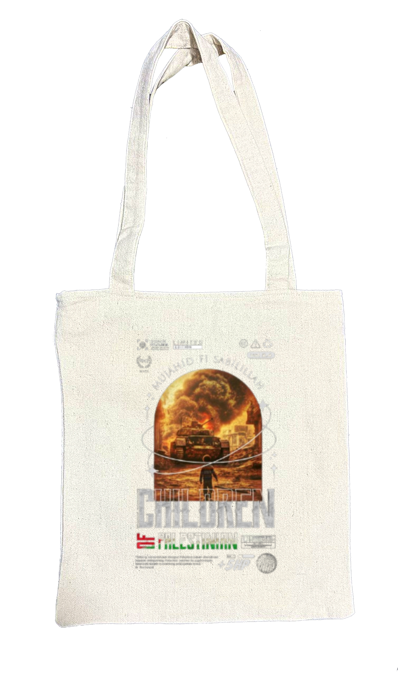 CHILDREN Back text tote bag beige 50