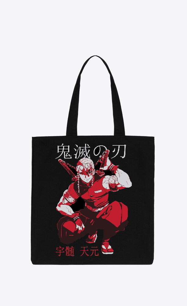 Anime Demon slayer nezuko tanjiro tote bag Black 52