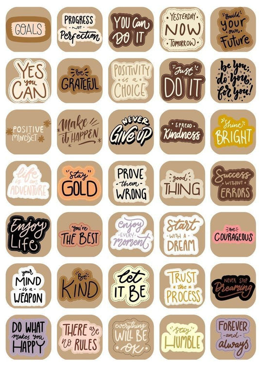 Aesthetic Cute Stickers Pack - Waterproof Vinyl Cartoon Decals for Water Bottles, Laptops, Scrapbooking, Kawaii Stationery Supplies sticker journal sticker