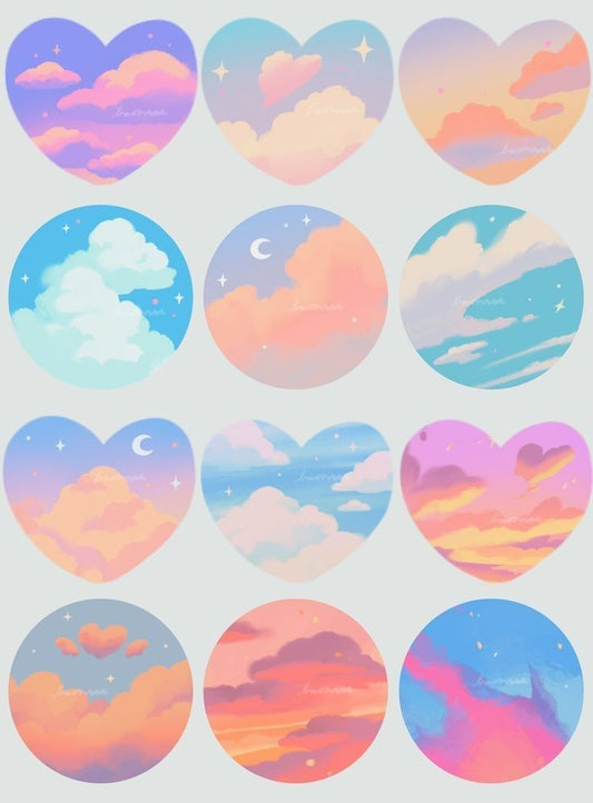 Aesthetic Cute Stickers Pack - Waterproof Vinyl Cartoon Decals for Water Bottles, Laptops, Scrapbooking, Kawaii Stationery Supplies sticker journal sticker