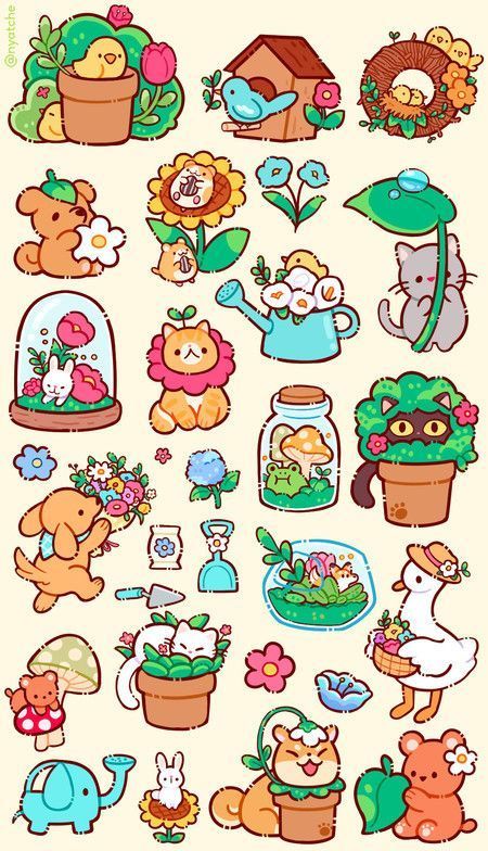 Aesthetic Cute Stickers Pack - Waterproof Vinyl Cartoon Decals for Water Bottles, Laptops, Scrapbooking, Kawaii Stationery Supplies sticker journal sticker