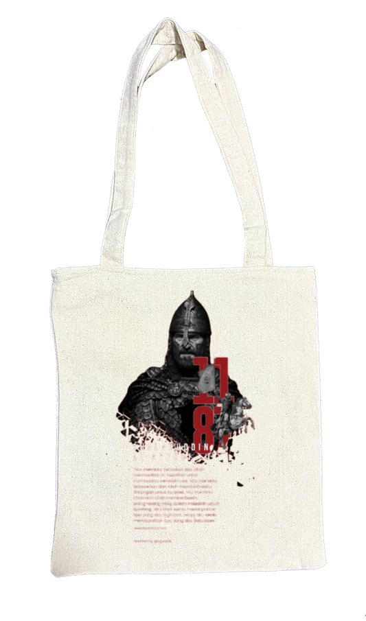 SALAHUDDIN Back text tote bag beige 51