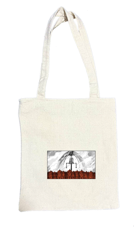 Anime Attack on titan shingeki no kyojin Aot biege tote bag 53