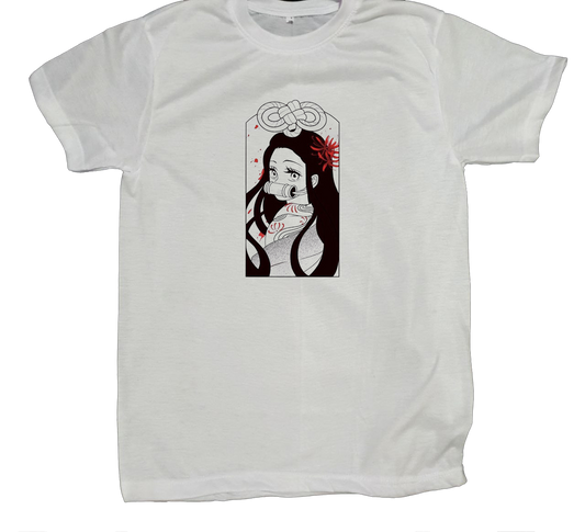 Anime Demon slayer nezuko tanjiro t- shirt fit White 52