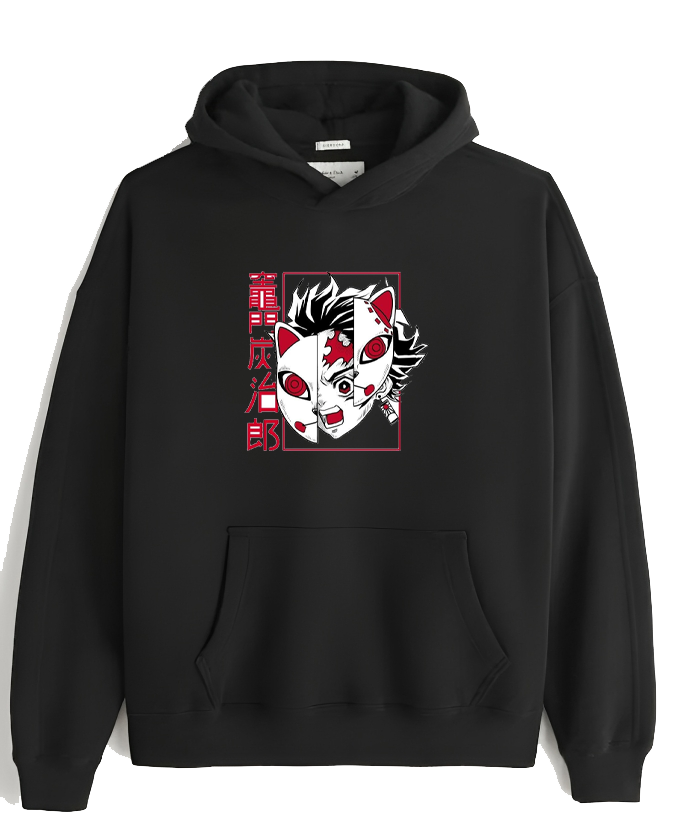 Anime Demon slayer nezuko tanjiro Oversize Hoodie Black 53