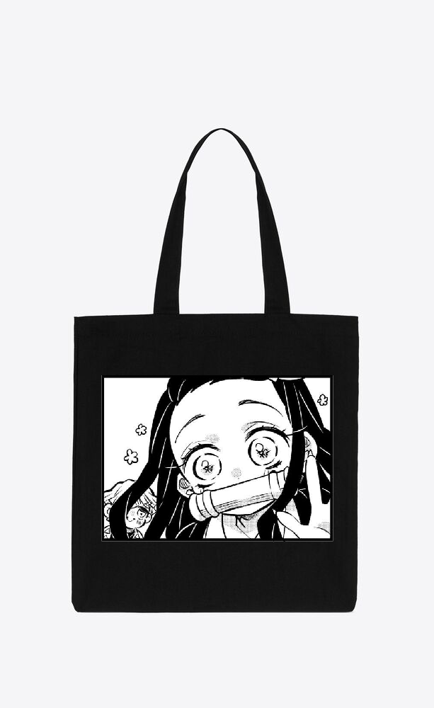 Anime Demon slayer nezuko tanjiro tote bag Black 53