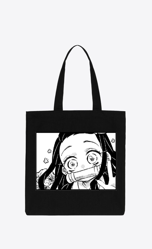 Anime Demon slayer nezuko tanjiro tote bag Black 53