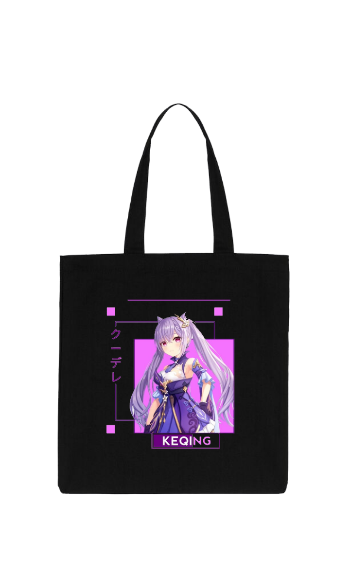 Genshin Impact Keqing tote bag Black 53