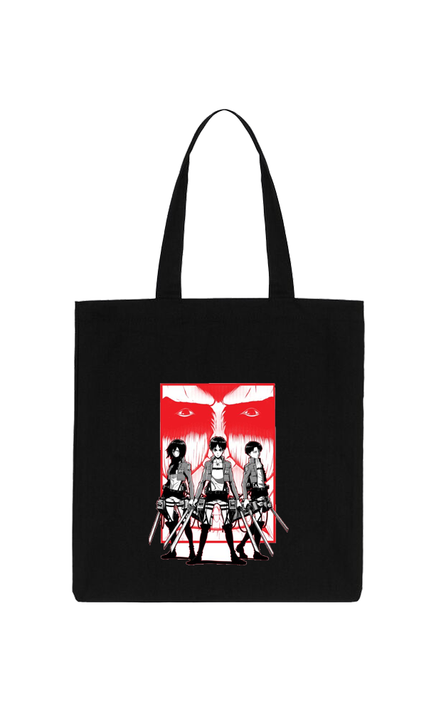 Anime Attack on titan shingeki no kyojin Aot Black tote bag 54