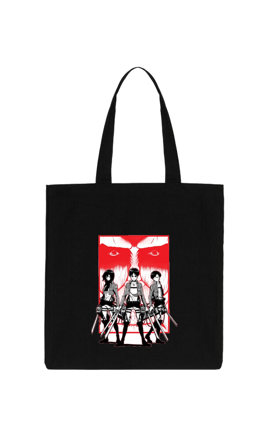Anime Attack on titan shingeki no kyojin Aot Black tote bag 54