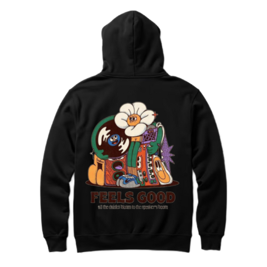 FEELS GOOD One Size hoodie Black Back 54