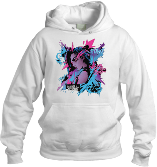 League of Legends Jinx Over Size hoodie White 8
