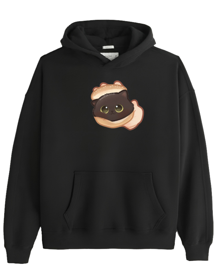 cat Oversize Hoodie Black 54