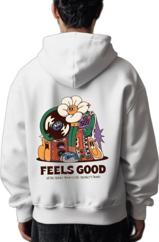 FEELS GOOD One Size hoodie White Back 54
