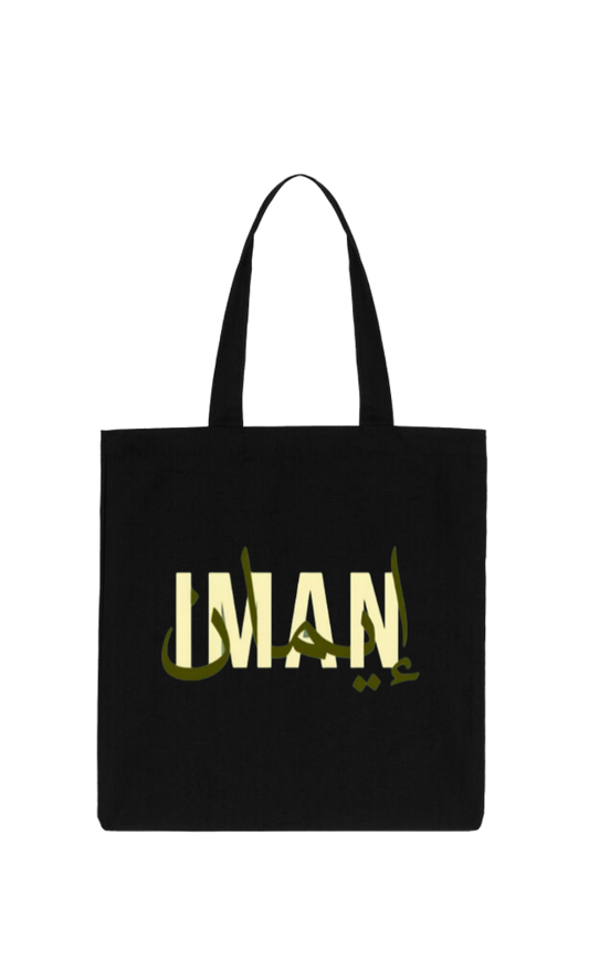 names tote bag Black IMAN 54