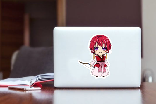 Yona of the Dawn Chibi Princess Sticker, Cute Akatsuki no Yona Archery Vinyl Decal, Aesthetic Waterproof Laptop Sticker for Water Bottles, Anime Fan Gift